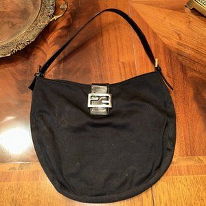 Vintage Fendi Shoulder Bag Black/Silver